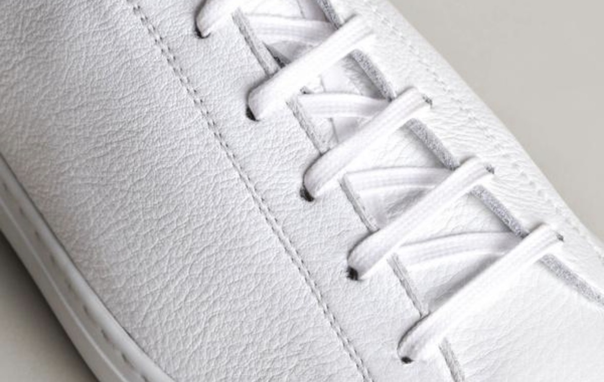 Leather sneaker material close-up