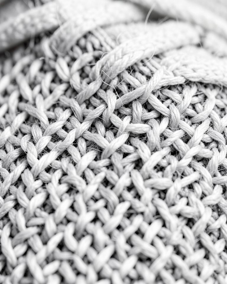 Knit sneaker material close-up